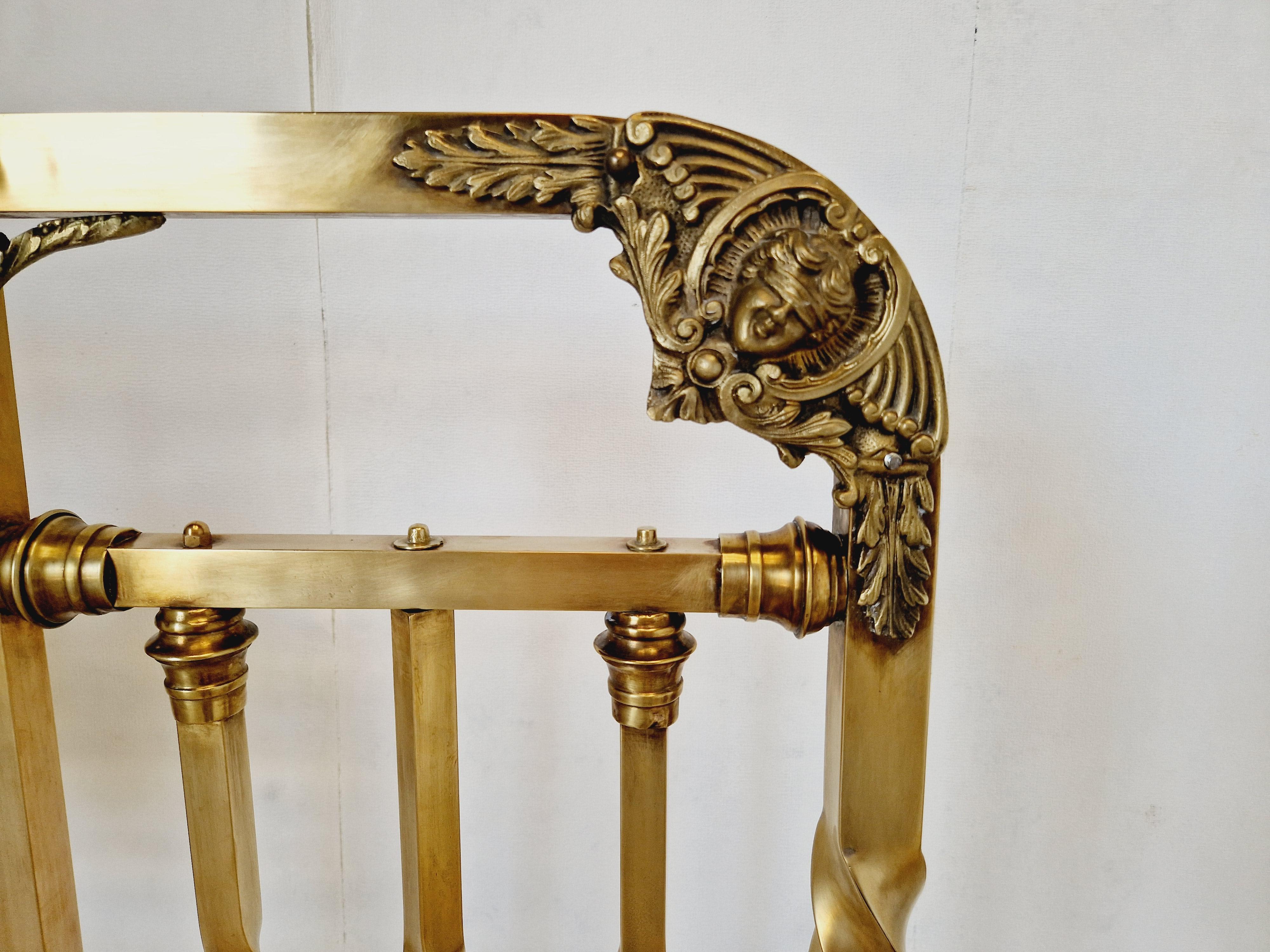 Antique Brass Bed Italian Art Nouveau Period Bronze Eros For Sale 9