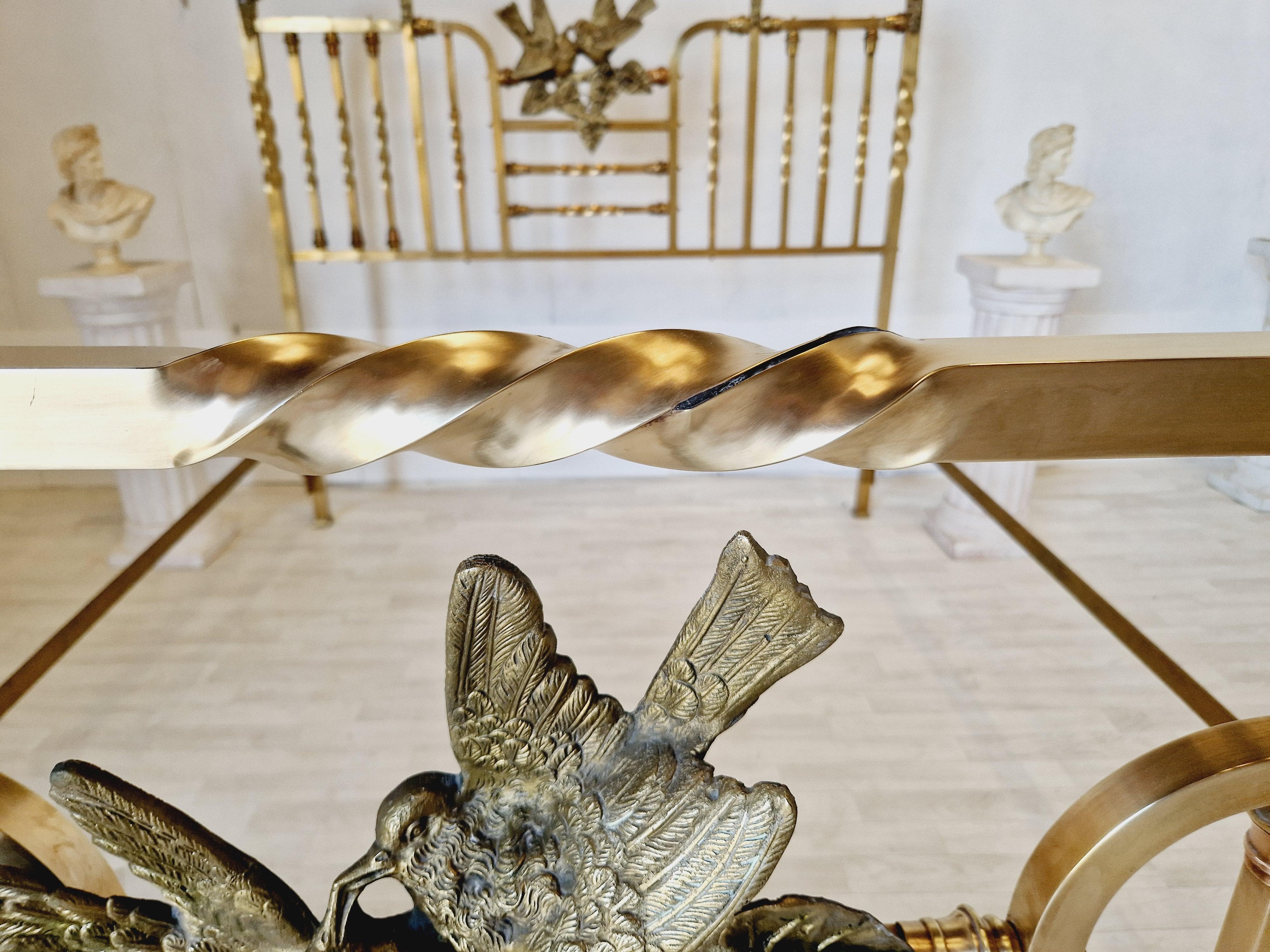 Antique Brass Bed Italian Art Nouveau Period Bronze Eros For Sale 4