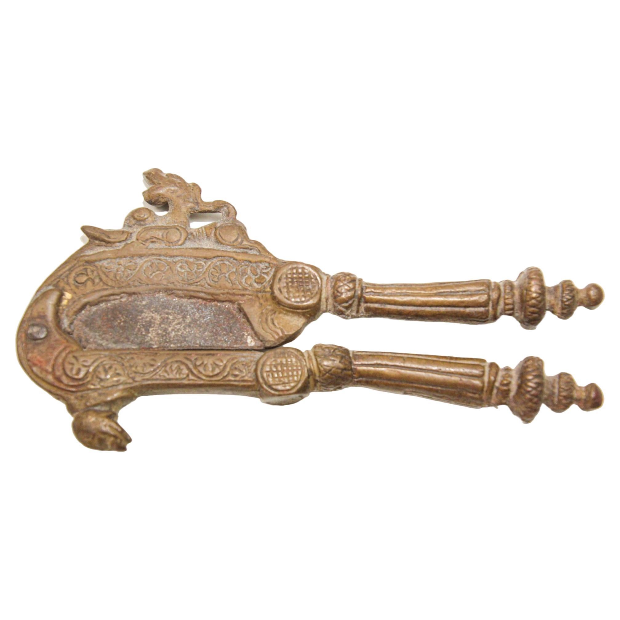 Antique Brass Betel Nut Cutter from India Collectible Asian Artifact For Sale