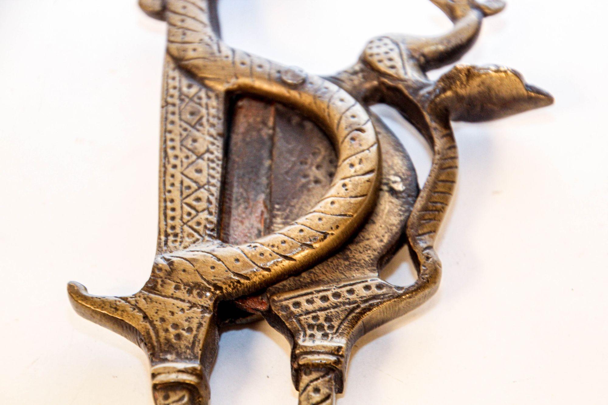 Antique Brass Betel Nut Cutters with Dragon Motif from India Areca nut Cutter For Sale 1