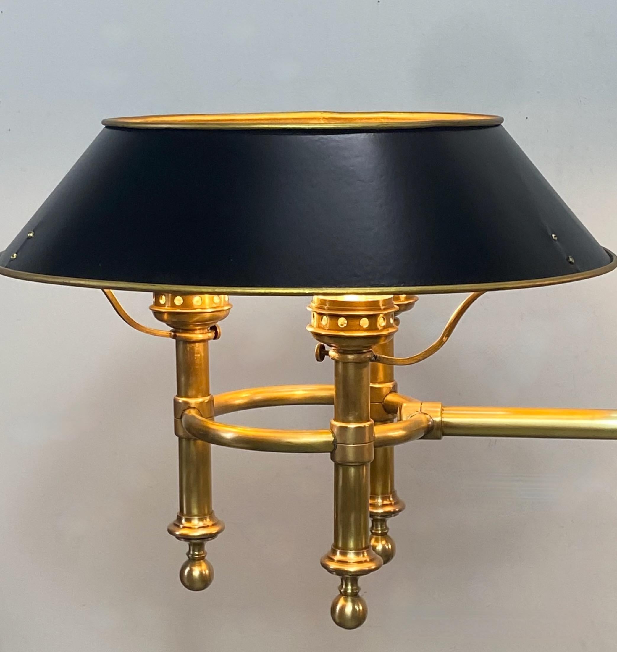 19th Century Antique Brass Billiard Pool Table / Kitchen Island Ceiling Light Fixture