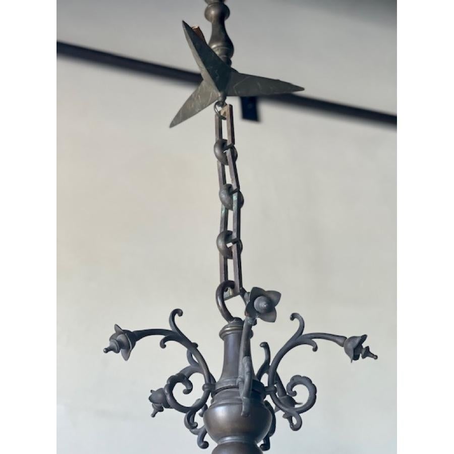 Antique Brass Candle Chandelier - 19th C. For Sale 2