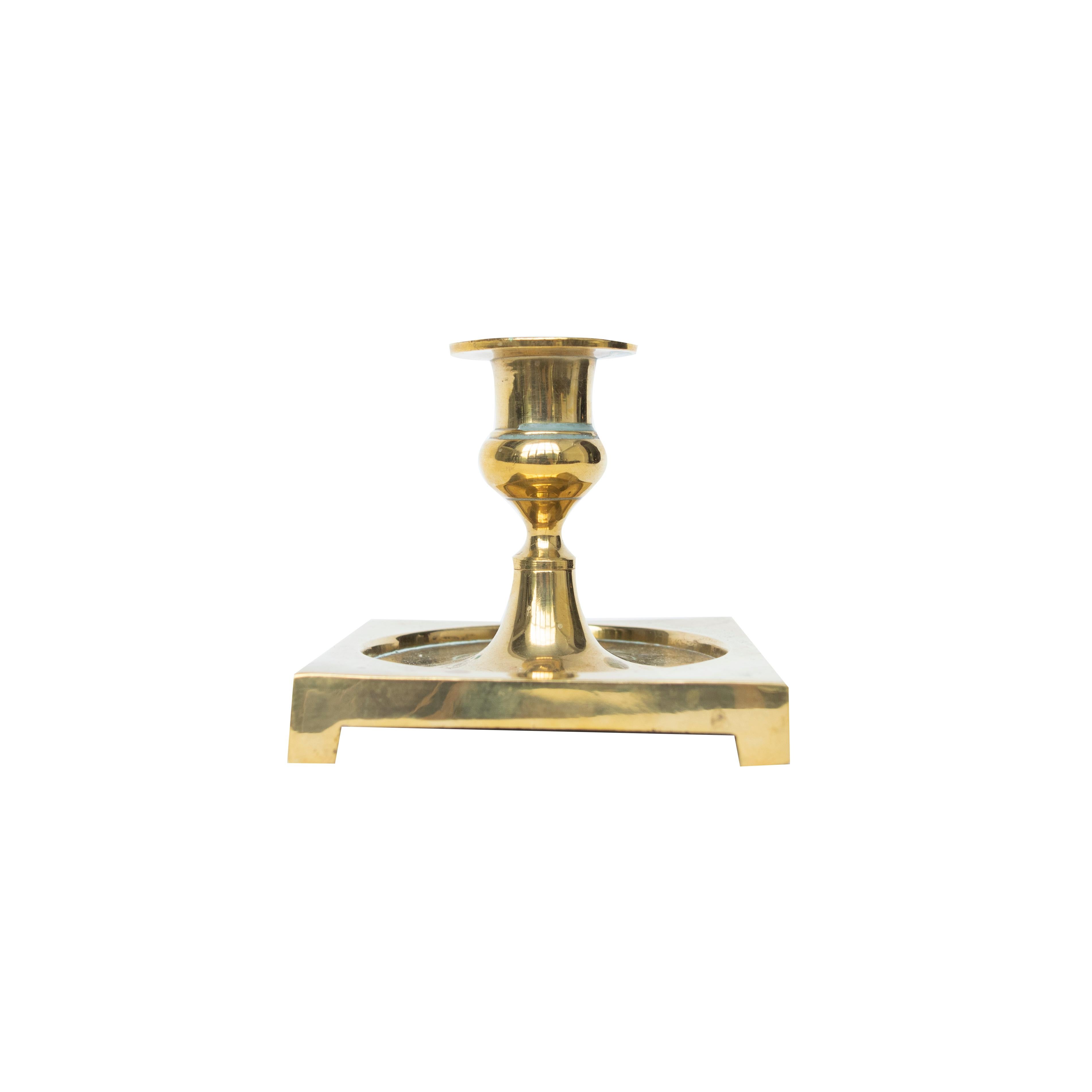 Jugendstil Antique Brass Candleholder from Sweden, Early 1900s For Sale