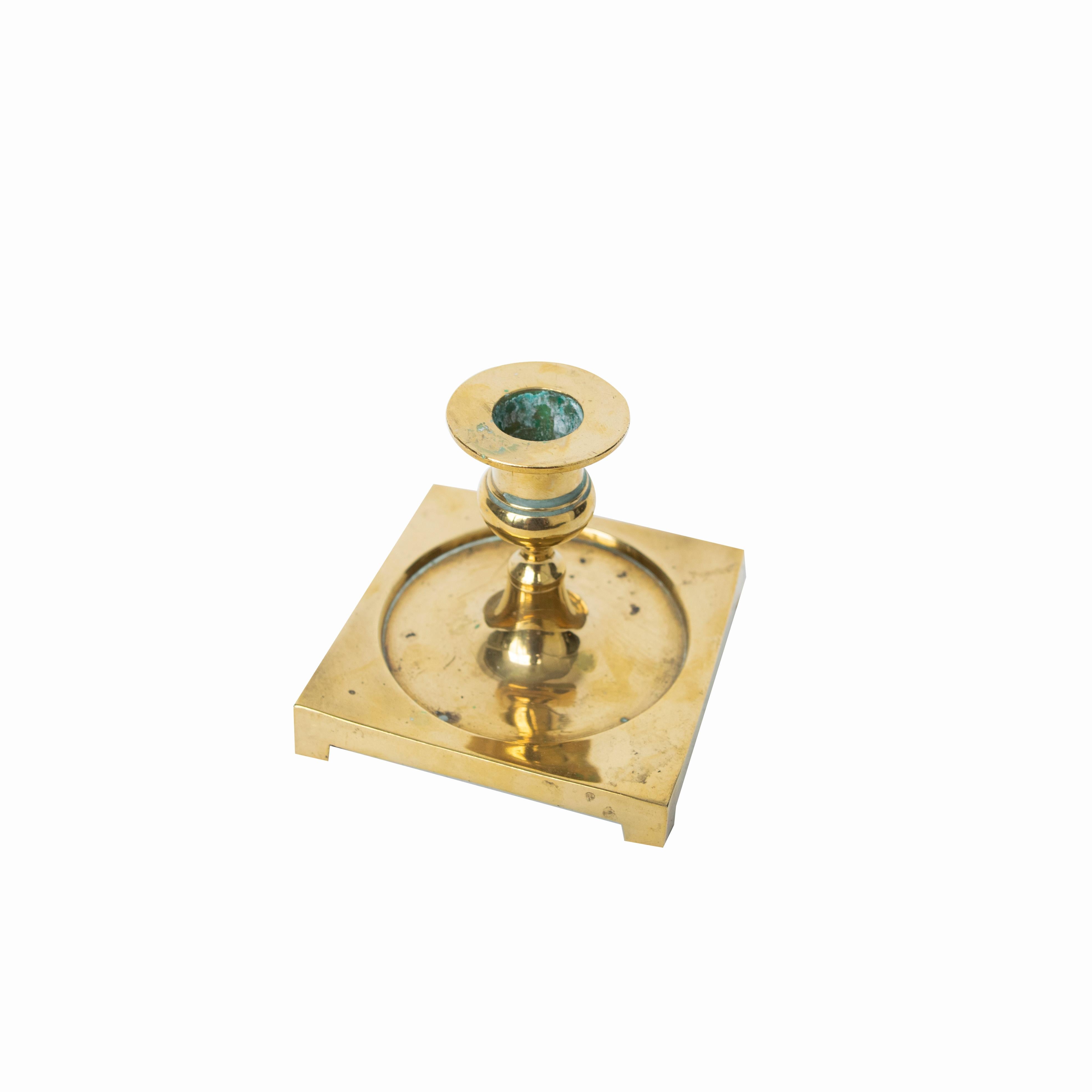 Swedish Antique Brass Candleholder from Sweden, Early 1900s For Sale