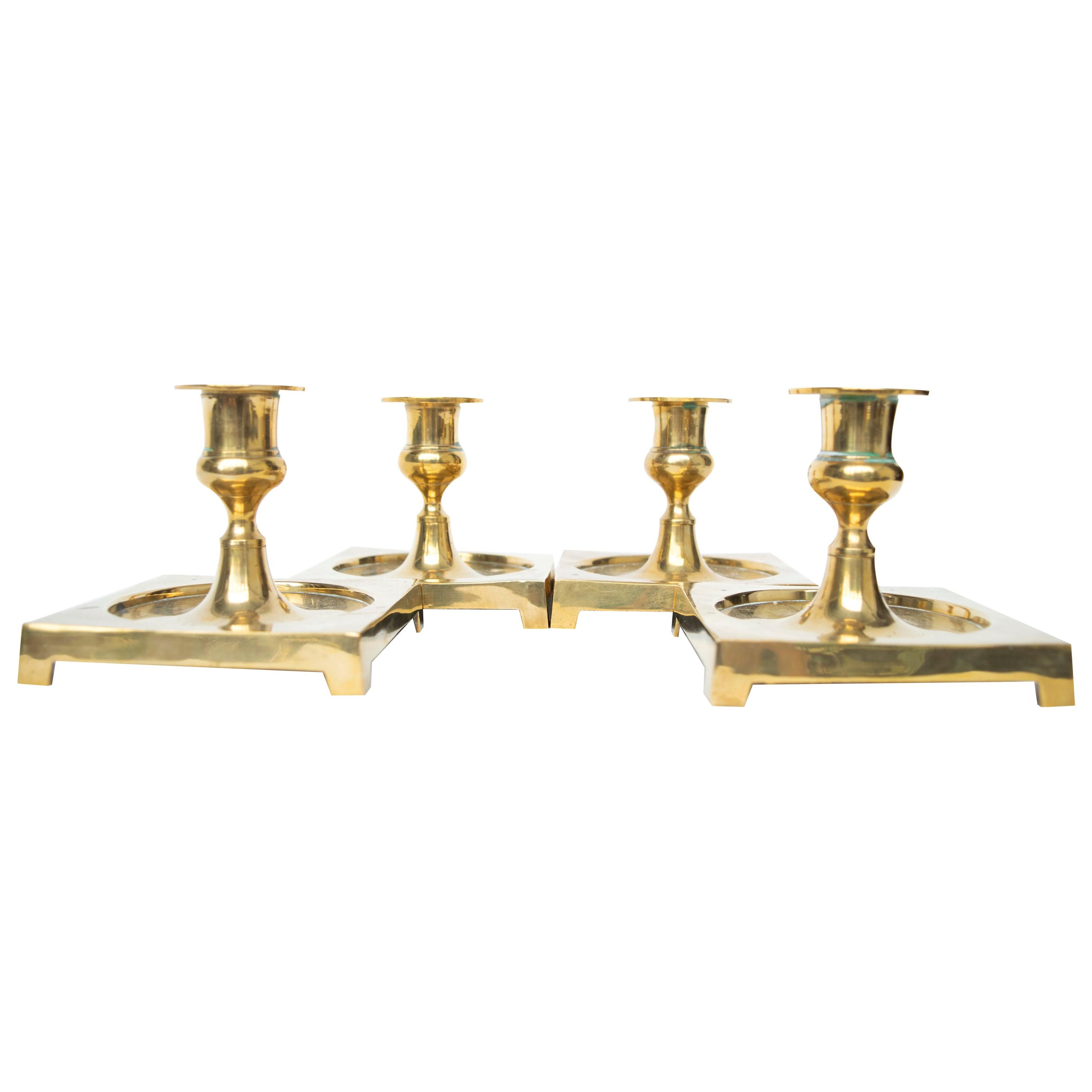 Antique Brass Candleholder from Sweden, Early 1900s For Sale