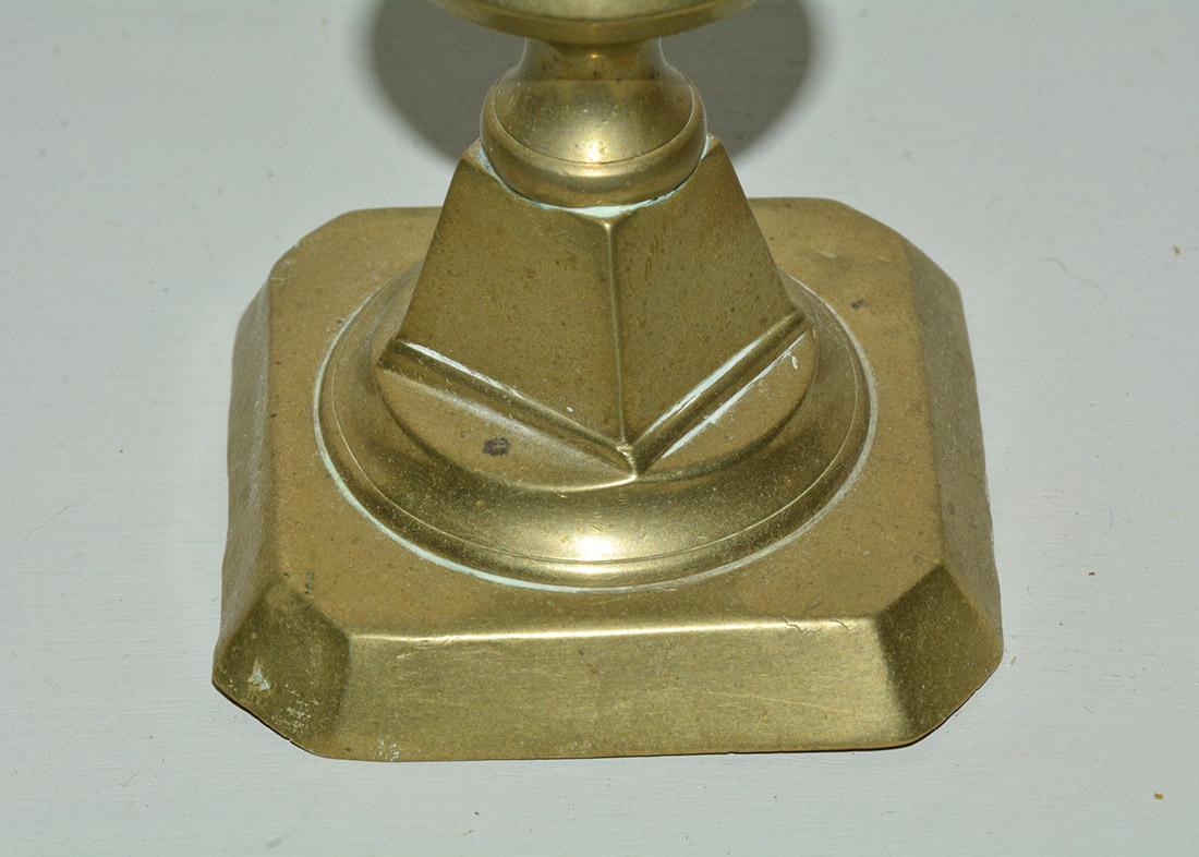 Hand-Crafted Antique Brass Candlestick For Sale