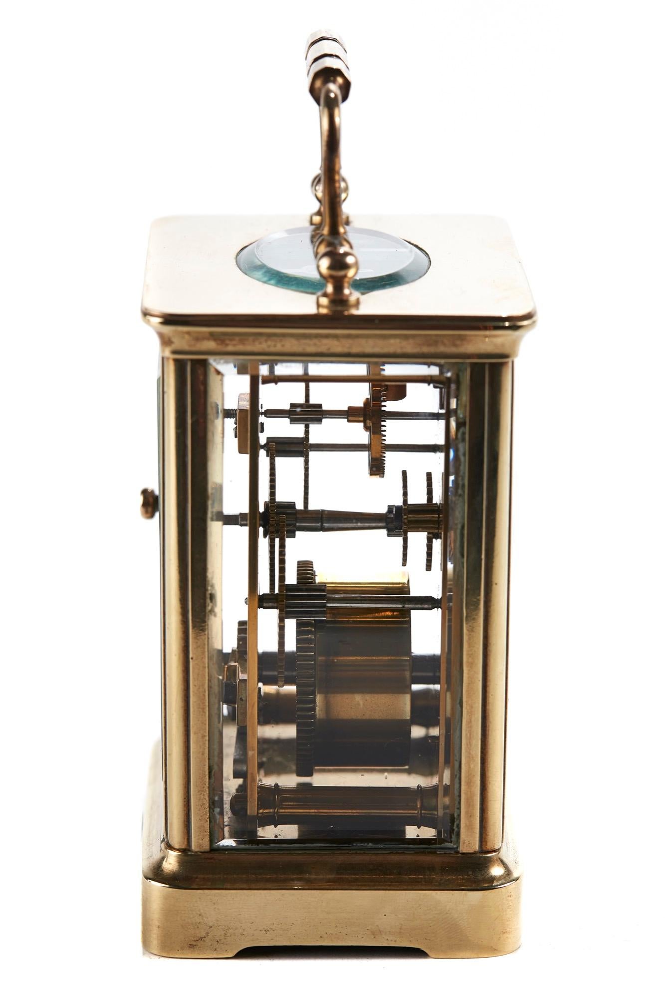Victorian Antique Brass Carriage Clock, circa 1900