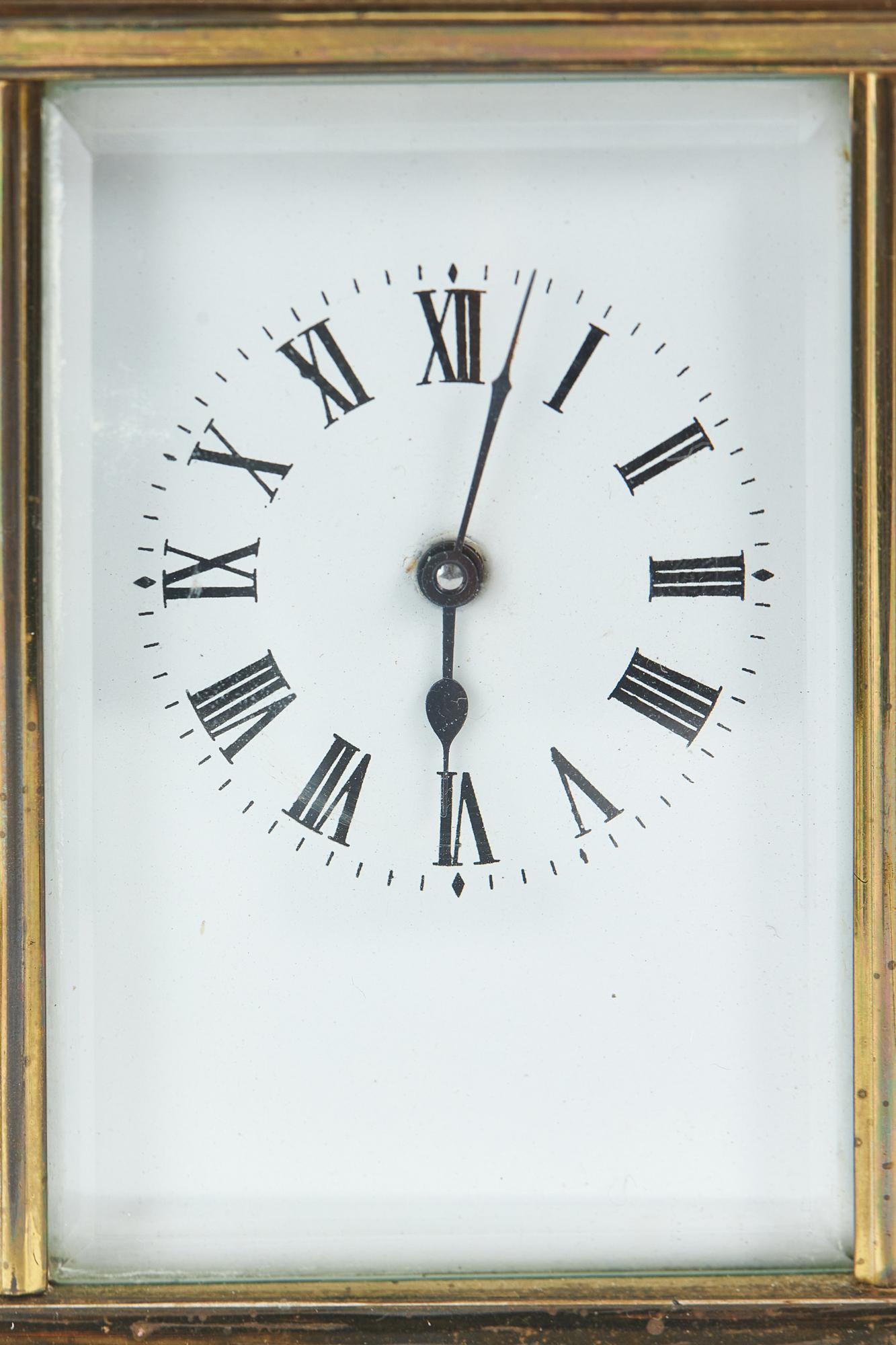 Edwardian Antique Brass Carriage Clock For Sale