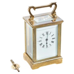 Orologio da carrozza in ottone antico