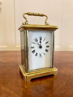Antique Brass Carriage Clock with Travelling Case