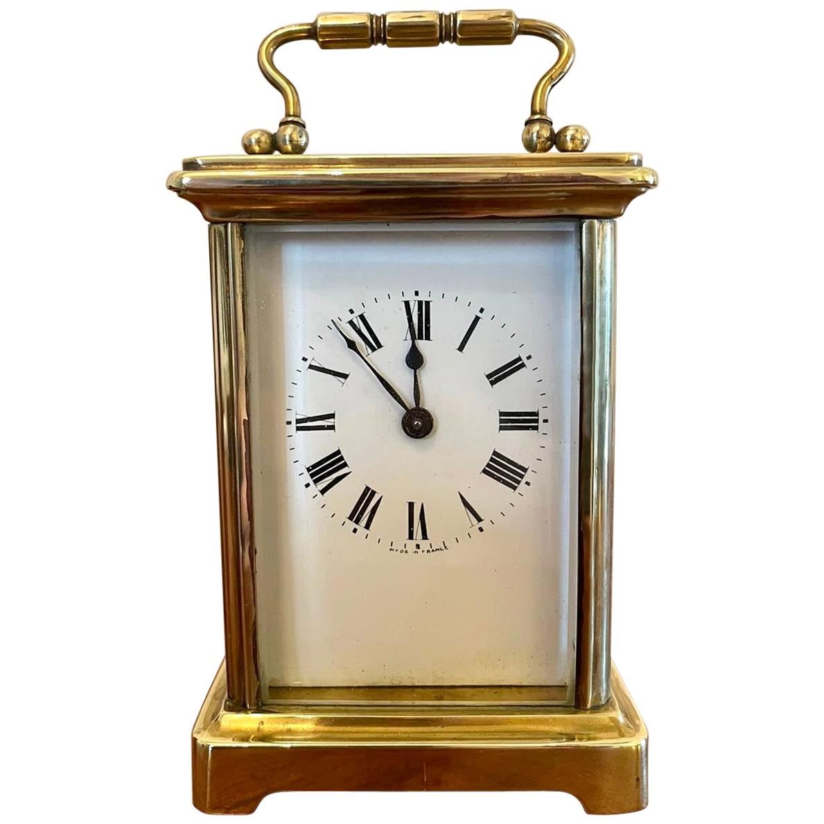 Antique Brass Carriage Clock with Travelling Case