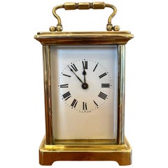 Antique Brass Carriage Clock with Travelling Case