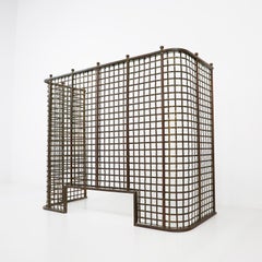 Antique Brass Cashier Bank Teller or Post Office Cage Window