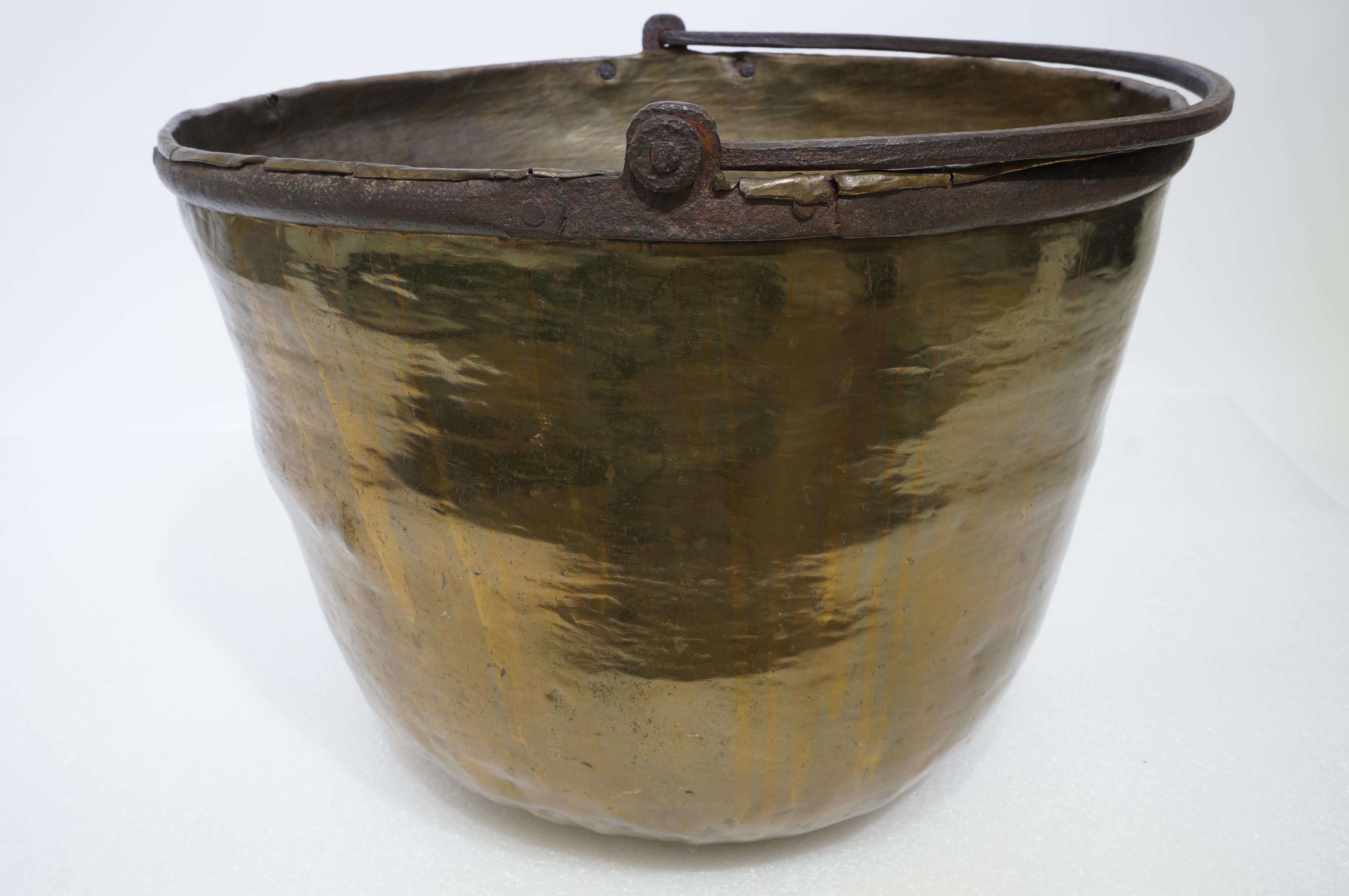 Antique Brass Cauldron  3