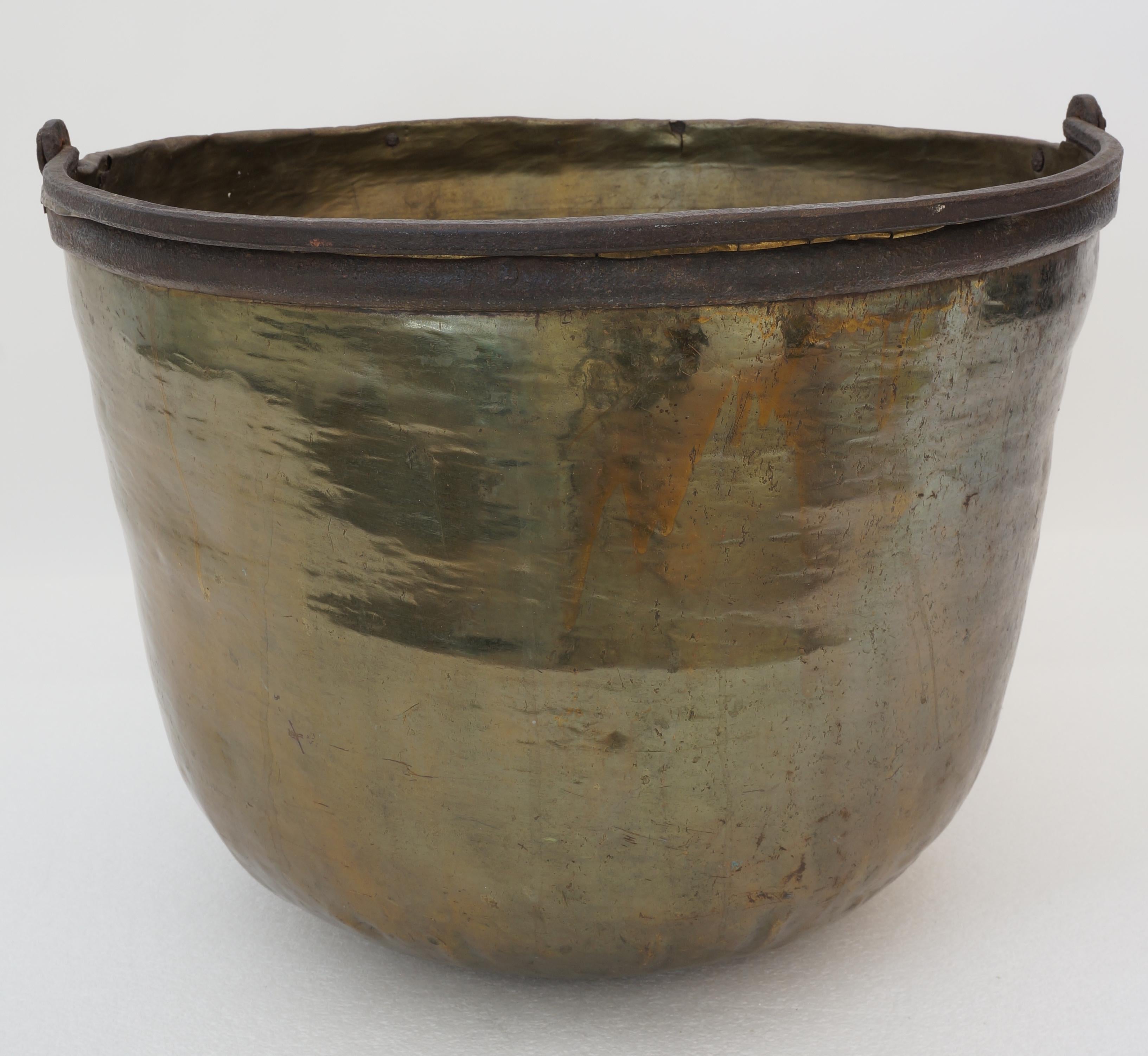 Antique Brass Cauldron  4