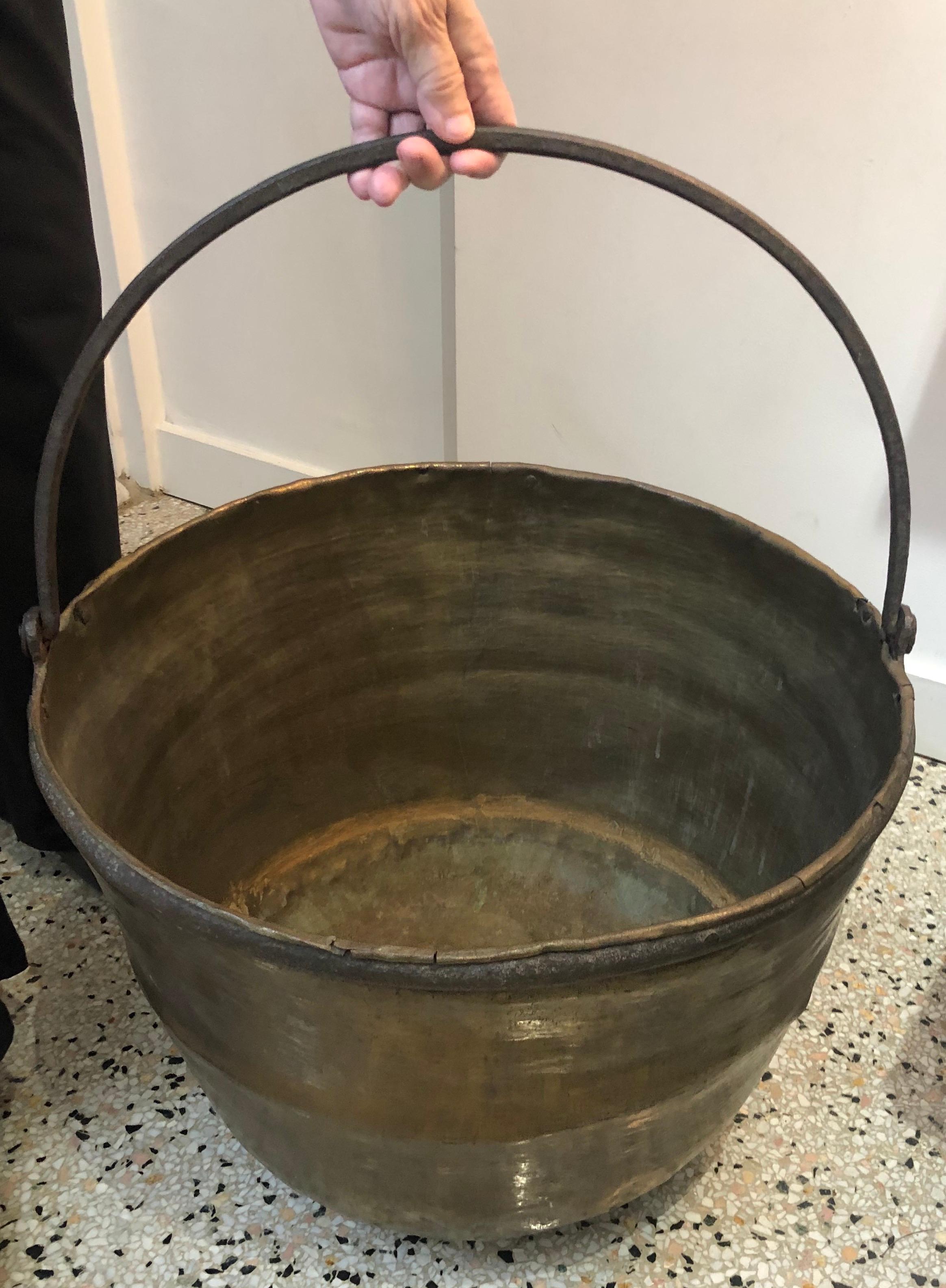 Antique Brass Cauldron  7