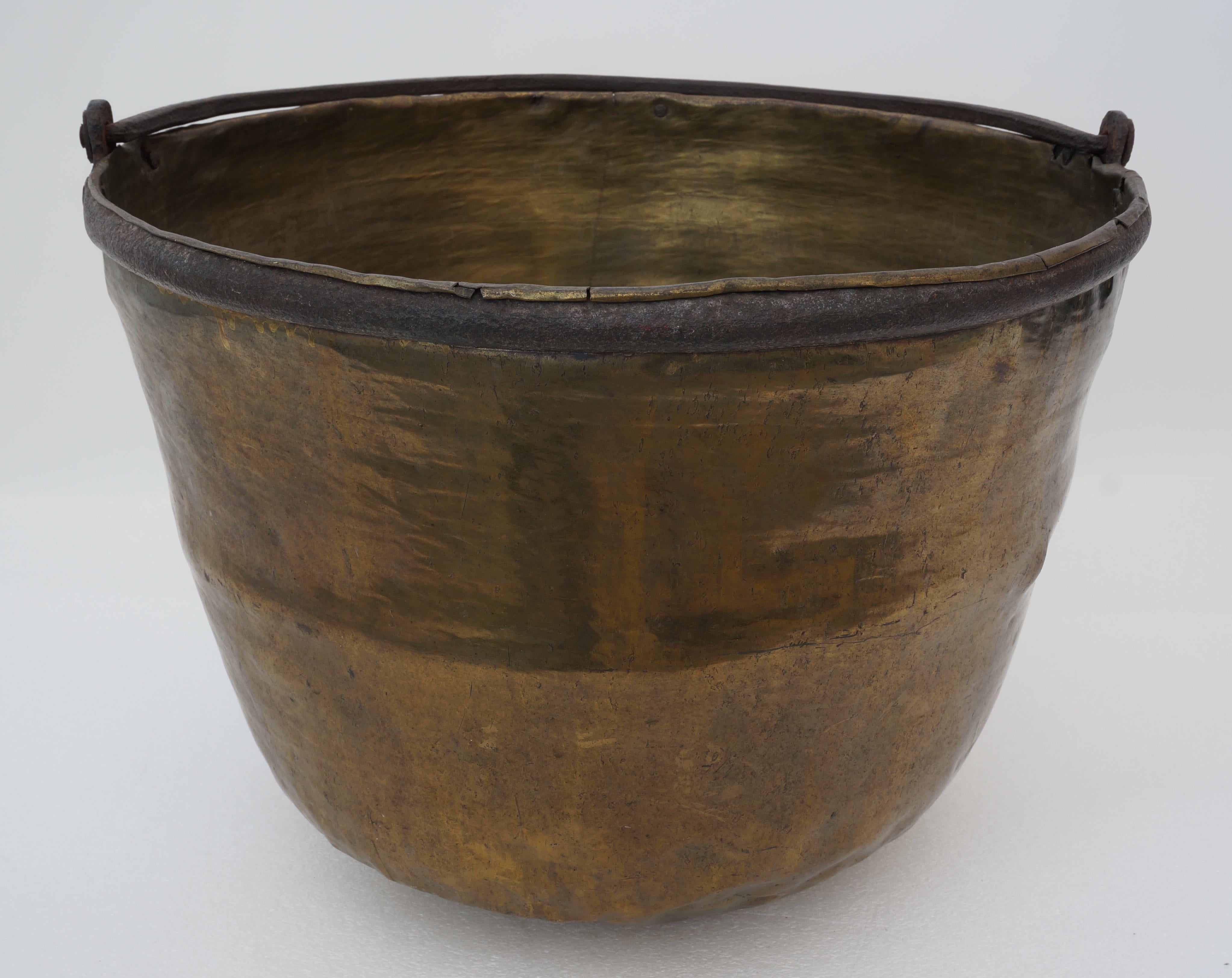 Rustic Antique Brass Cauldron 
