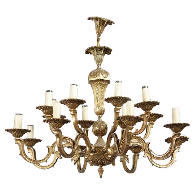 Antique Brass Chandelier from 1910 at 1stDibs
