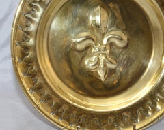 Antique Brass Charger with Fleur de Lys