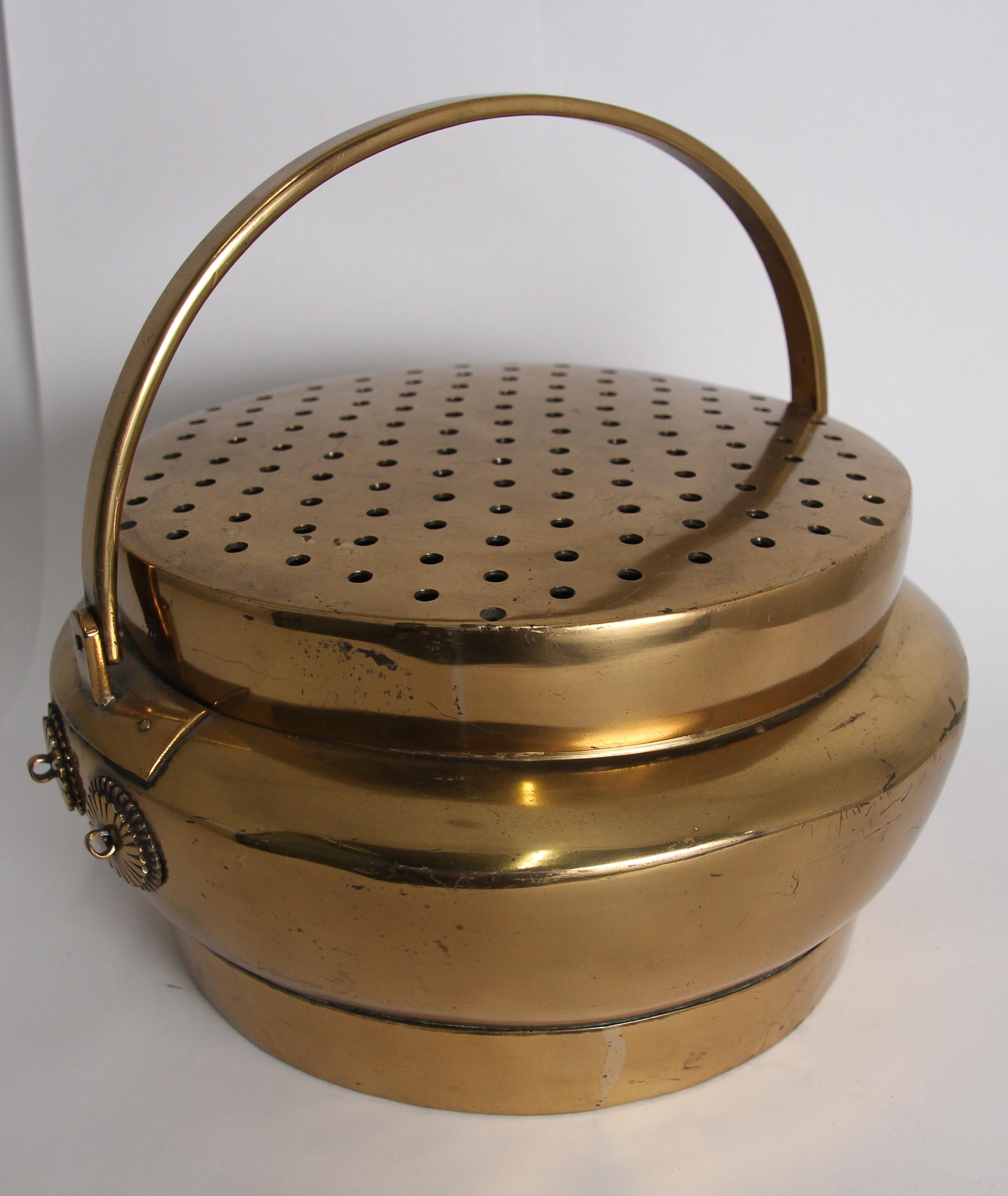 Antique Brass Chinese Brazier For Sale 3