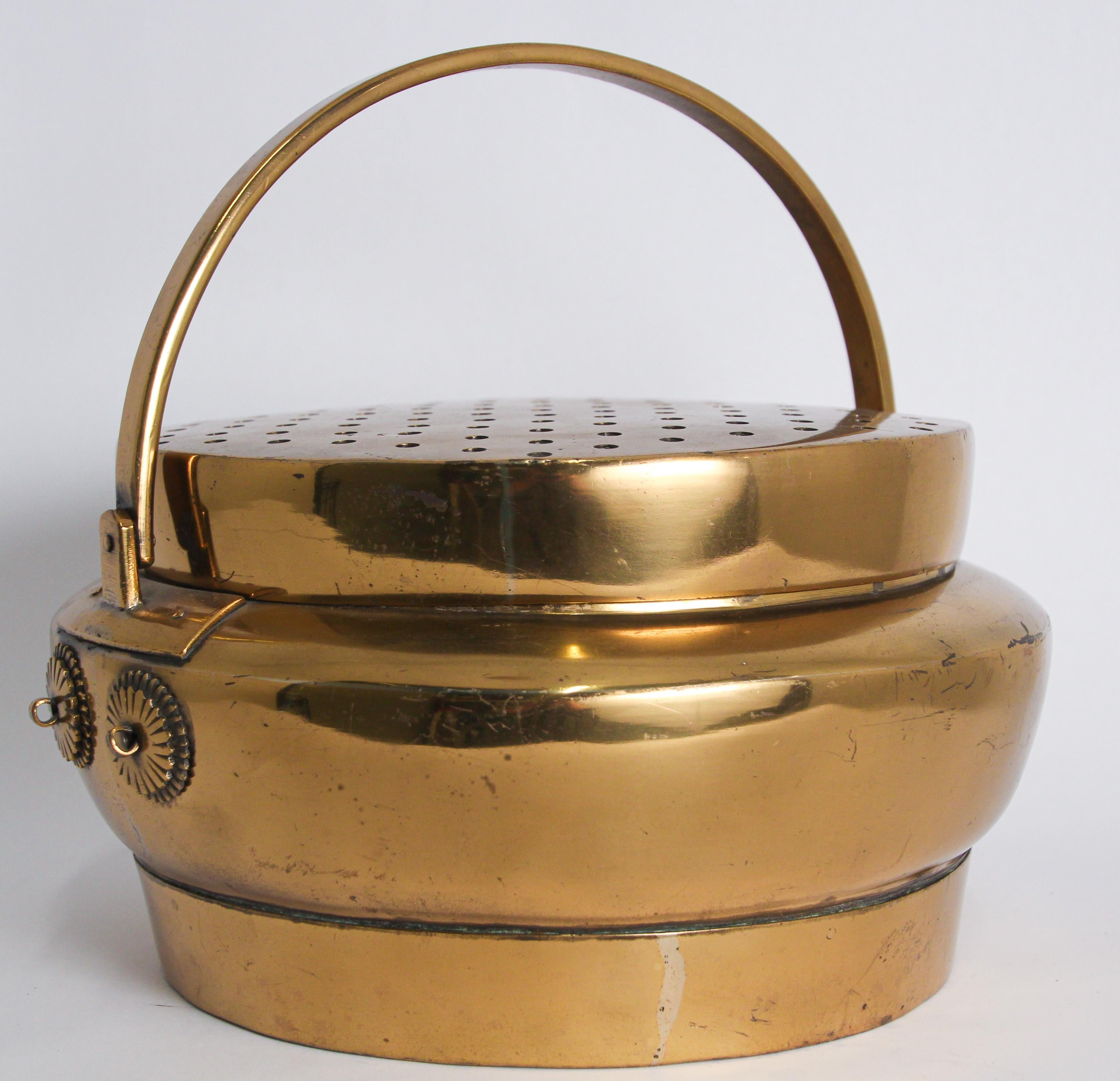 Antique Brass Chinese Brazier For Sale 4