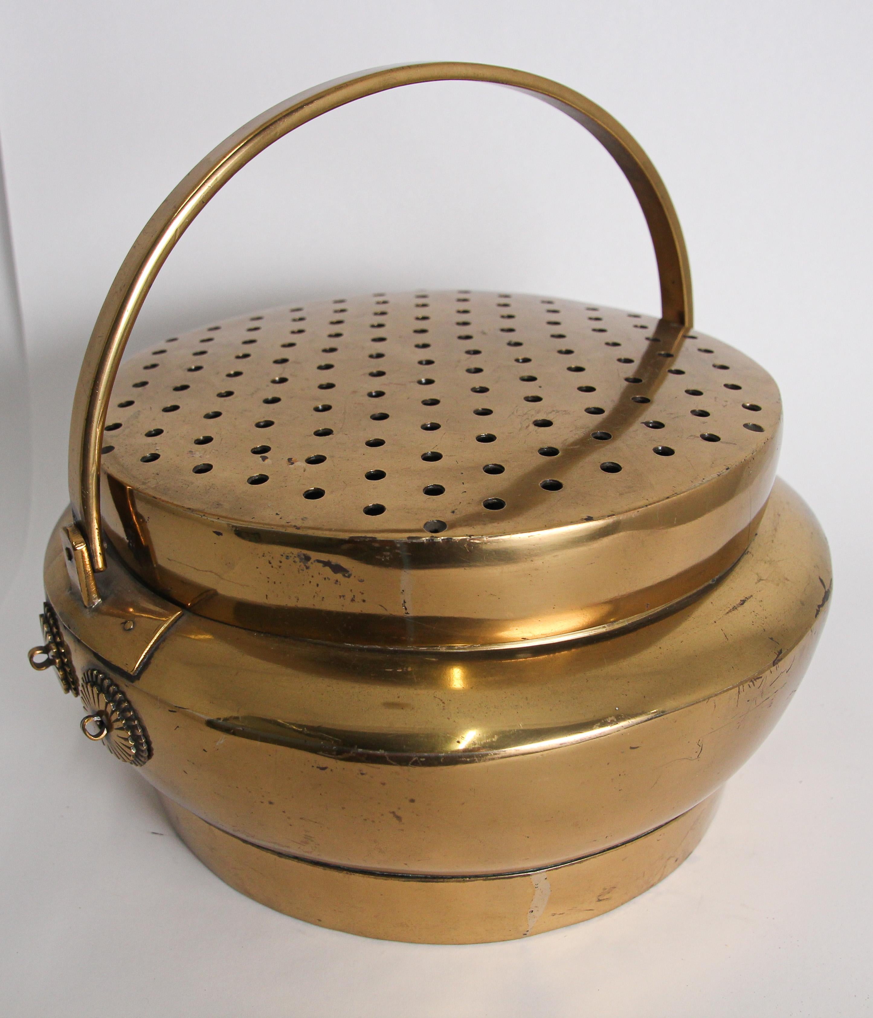Antique Brass Chinese Brazier For Sale 6