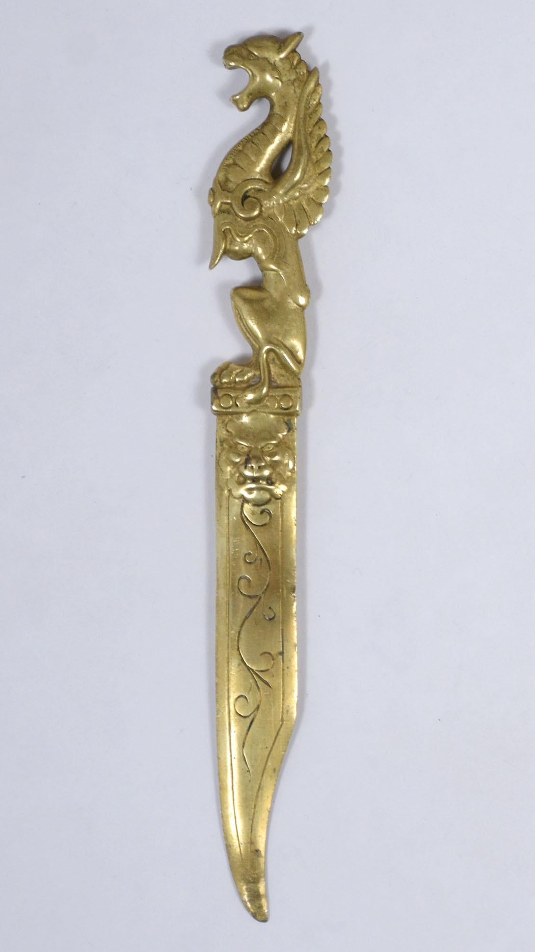 Antique Asian Hand Carved Decorative Mini Letter Openers Pendant Gift 