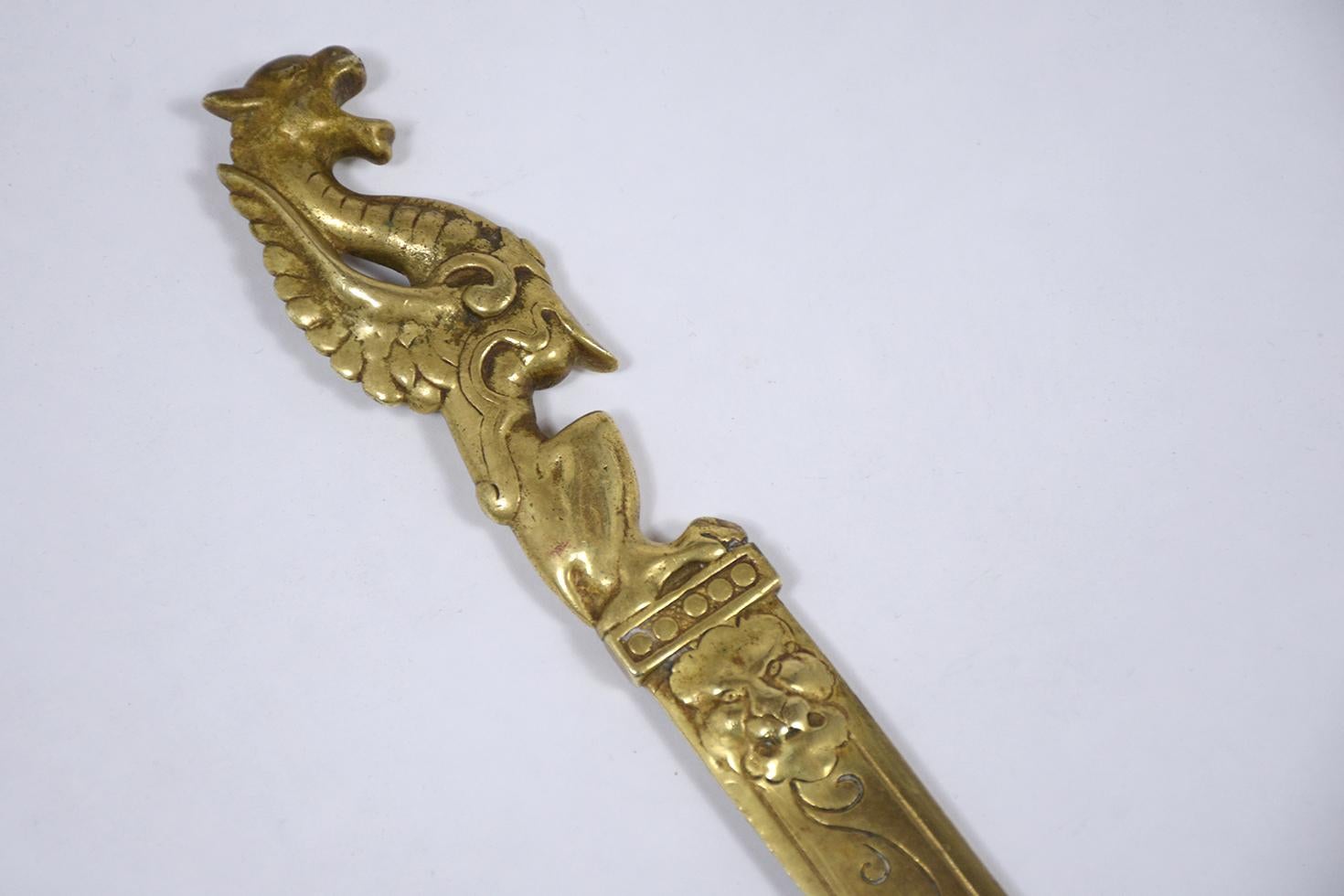 Chinoiserie Brass Chinese Letter Opener