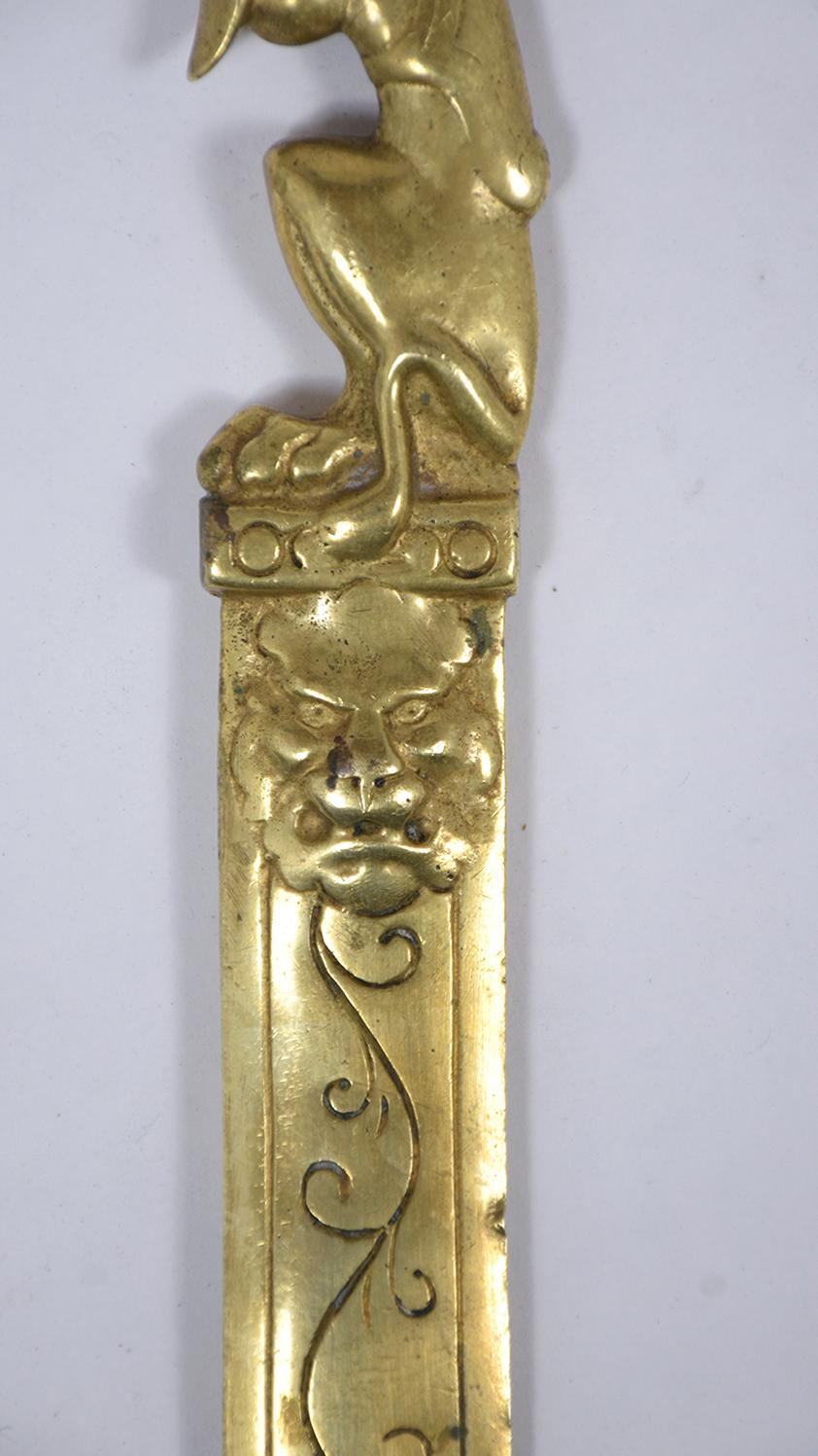 Brass Chinese Letter Opener In Good Condition In Los Angeles, CA
