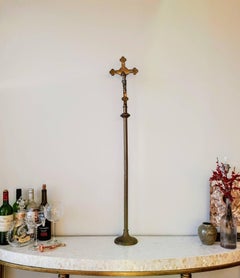 Antique Brass Church Processional Cross