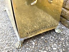 Antique Brass Coal Bin with Paw Feet