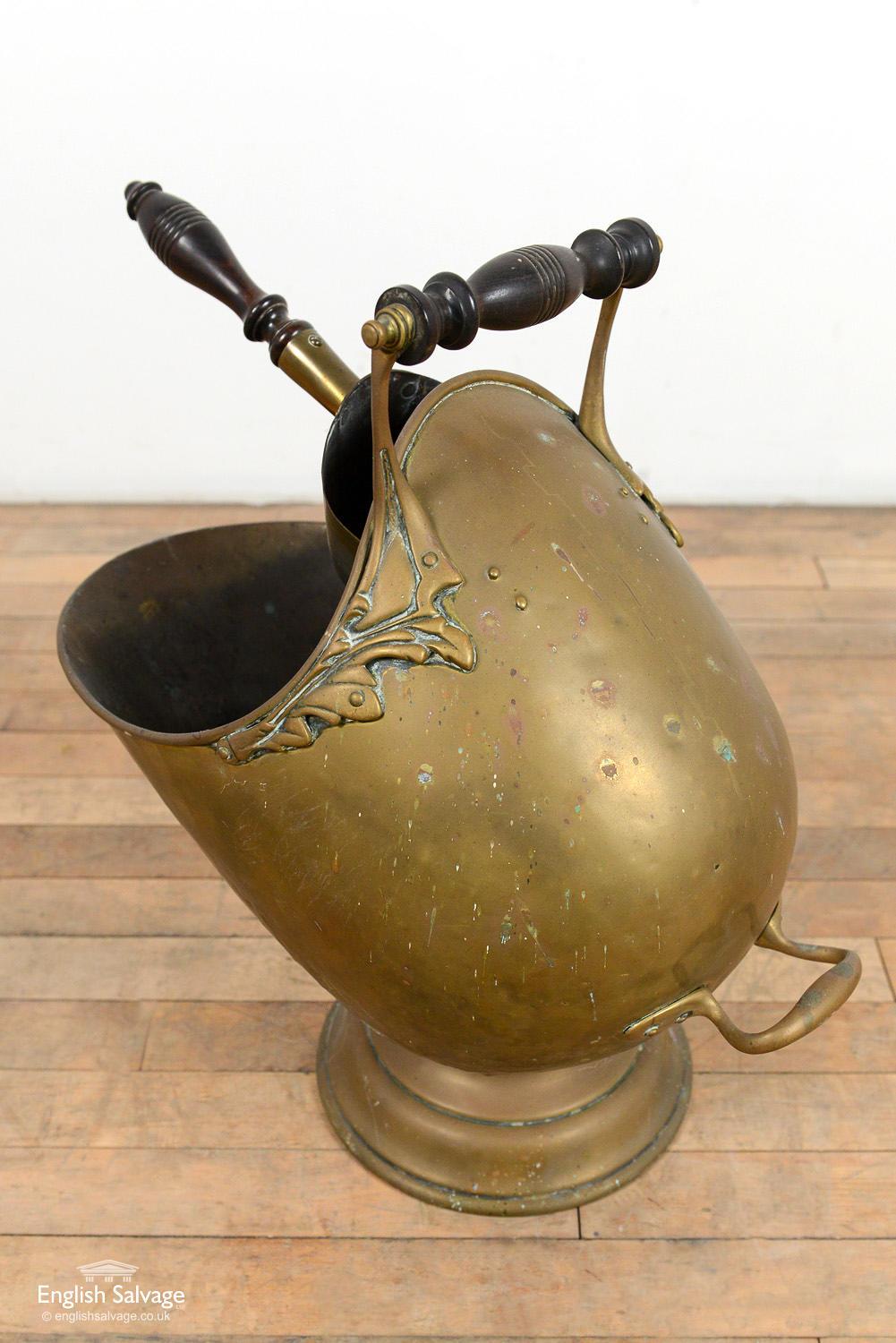 Antique Brass Coal Bucket and Shovel, 20th Century 2