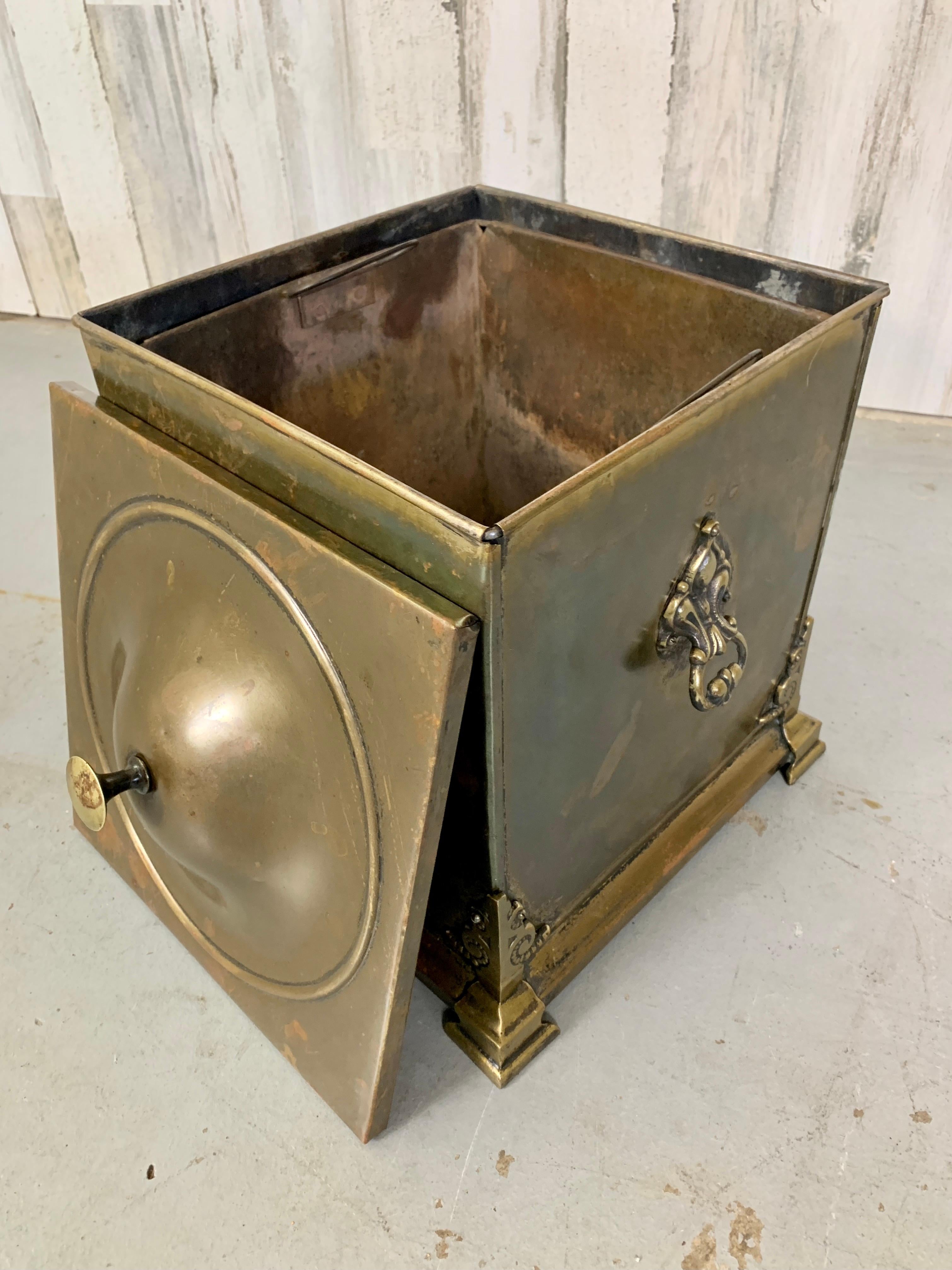 Antique Brass Coal Bucket For Sale 1