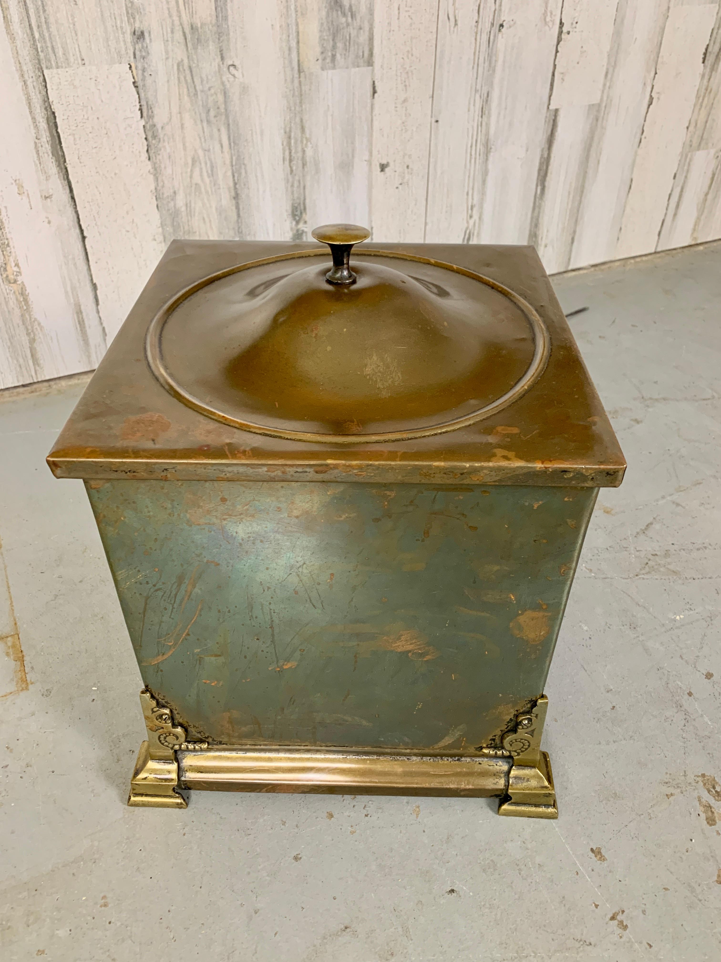 French Antique Brass Coal Bucket For Sale