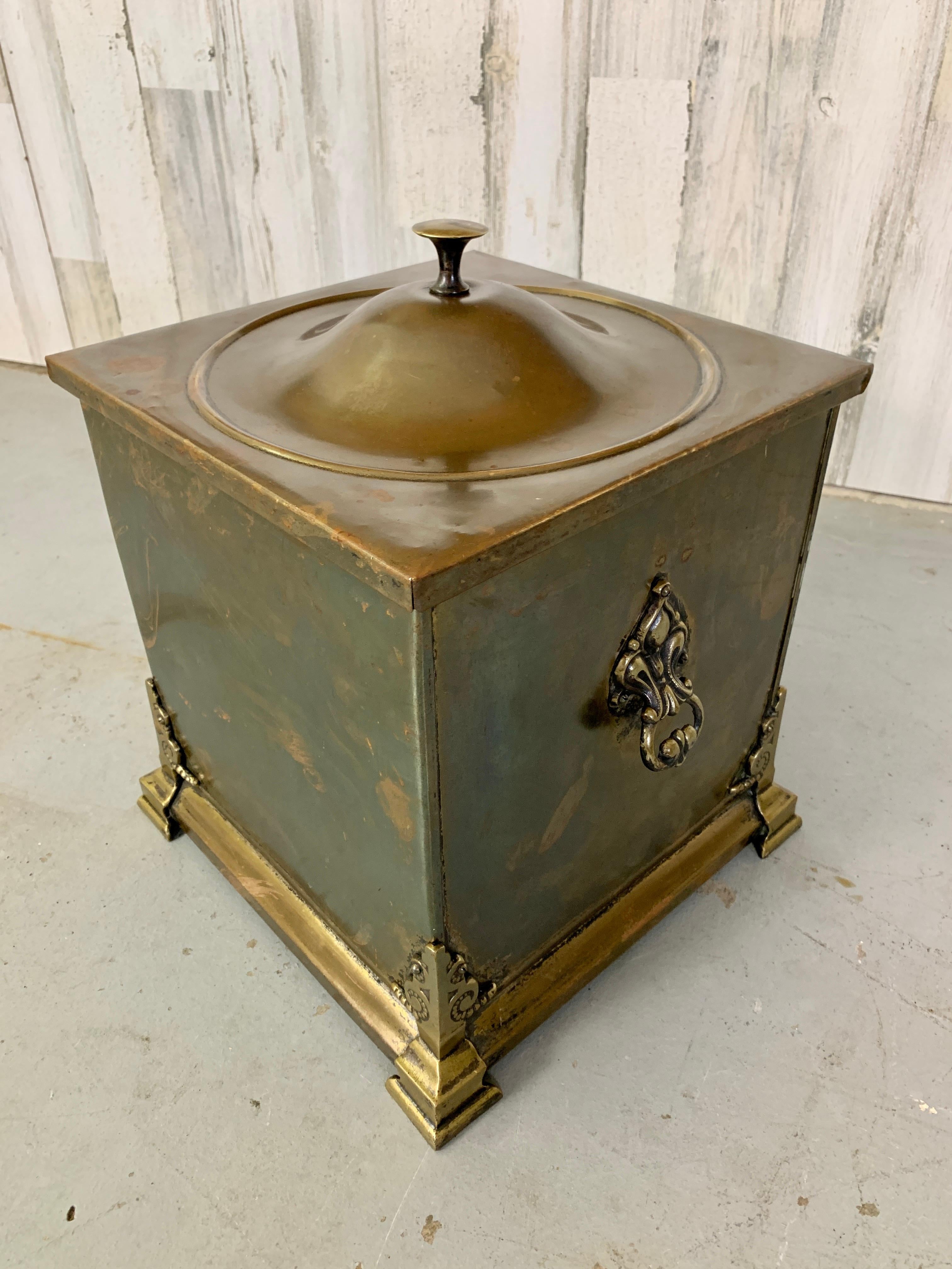 20th Century Antique Brass Coal Bucket For Sale