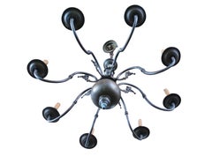 Antique Brass Colonial Williamsburg 8 Arm Candlestick Light Chandelier 35"