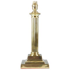 Antique Brass Column Table Lamp