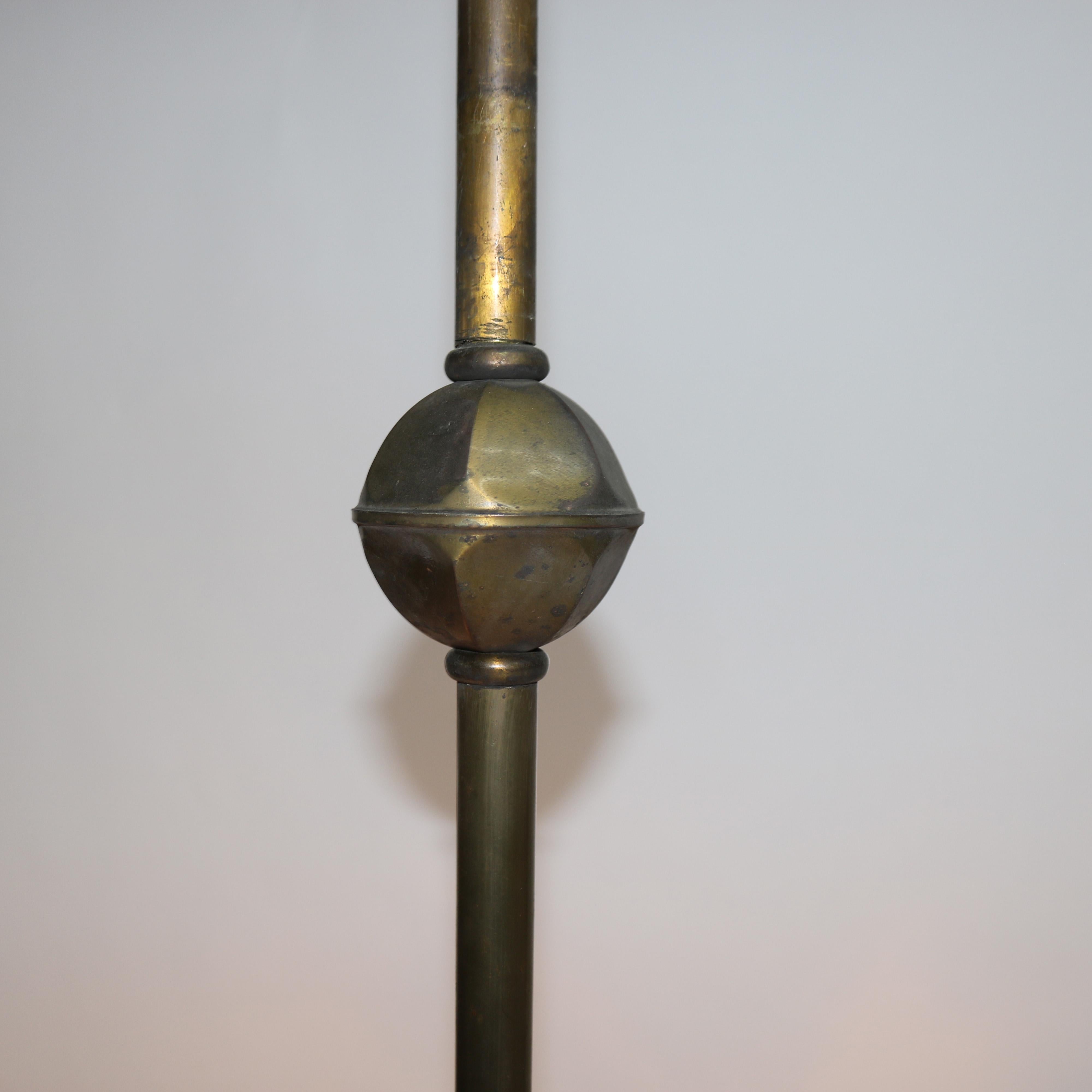 Antique Brass Combination Electric & Gas Seven-Light Up-&-Down Chandelier c1890 In Good Condition In Big Flats, NY
