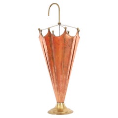 Antique Brass & Copper Umbrella Stand 20th Century