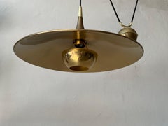Antique Brass Counterweight Ceiling Lamp, 1970s, France