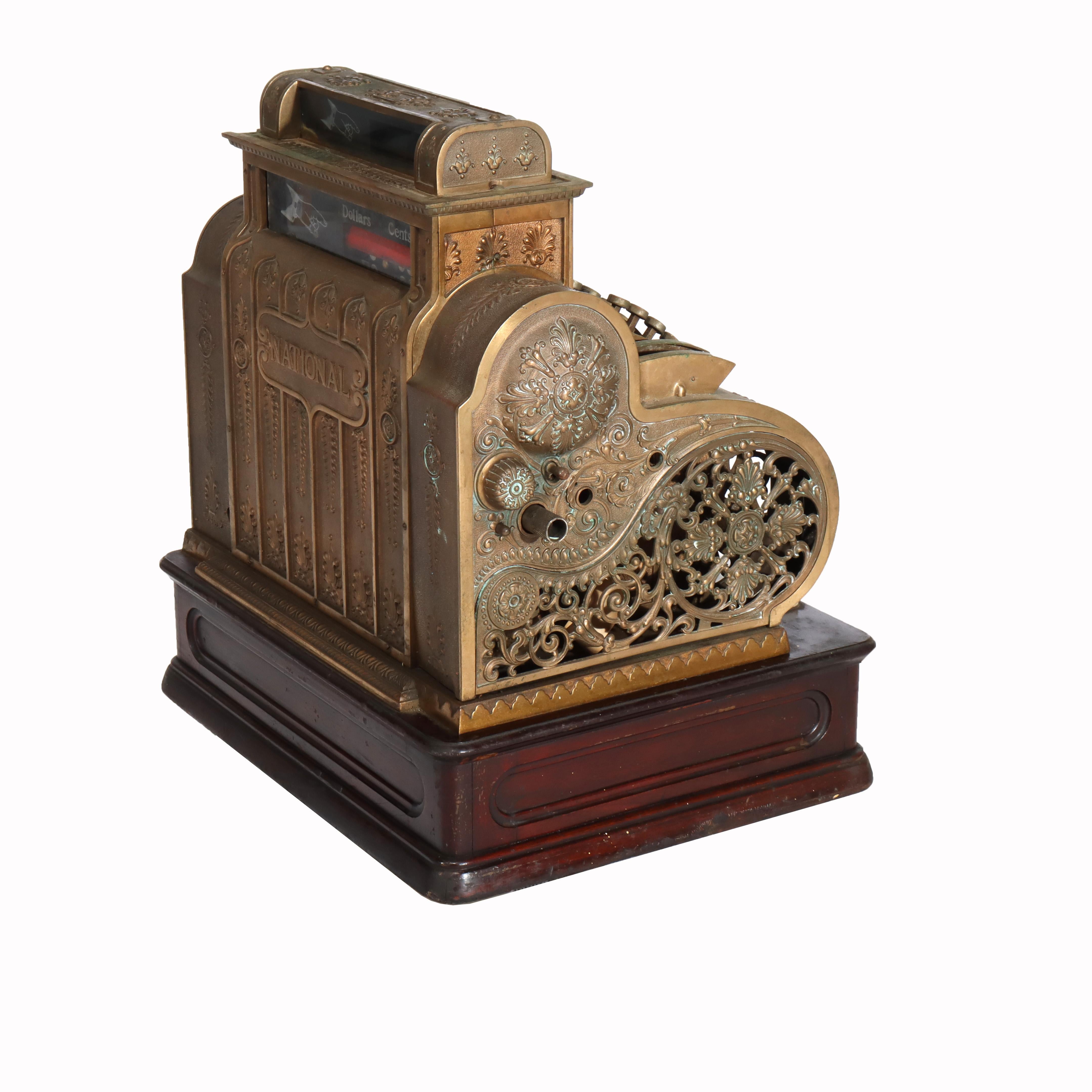 Antique Brass Country Store National Cash Register Model 442-E-L C1900 4