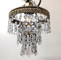 Antique Brass & Crystal Pendant Light