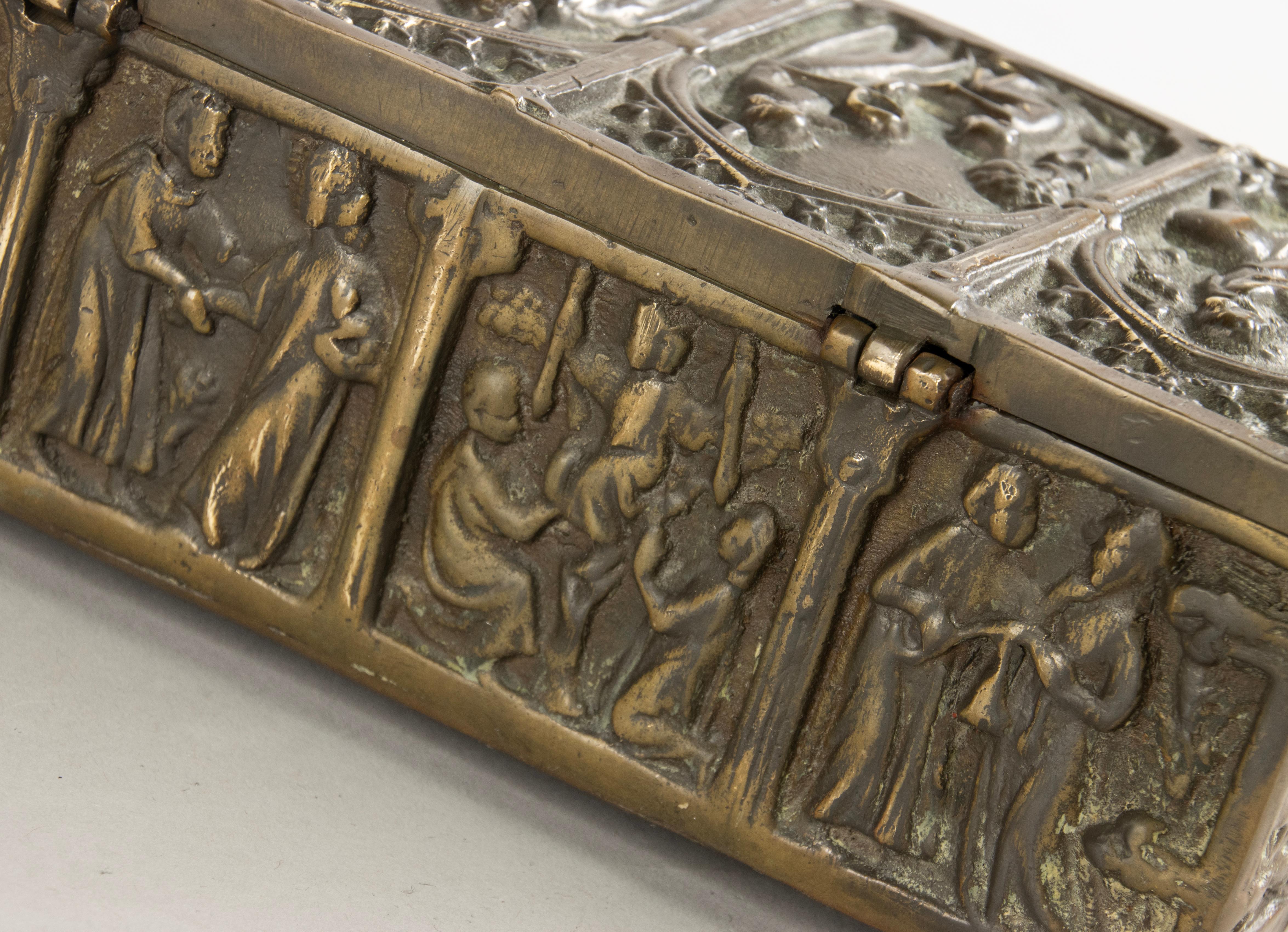 Antique Brass Decorative Box - Gothic Style For Sale 10