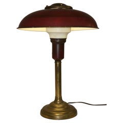 Antique Brass Desk Lamp with Metal Shade
