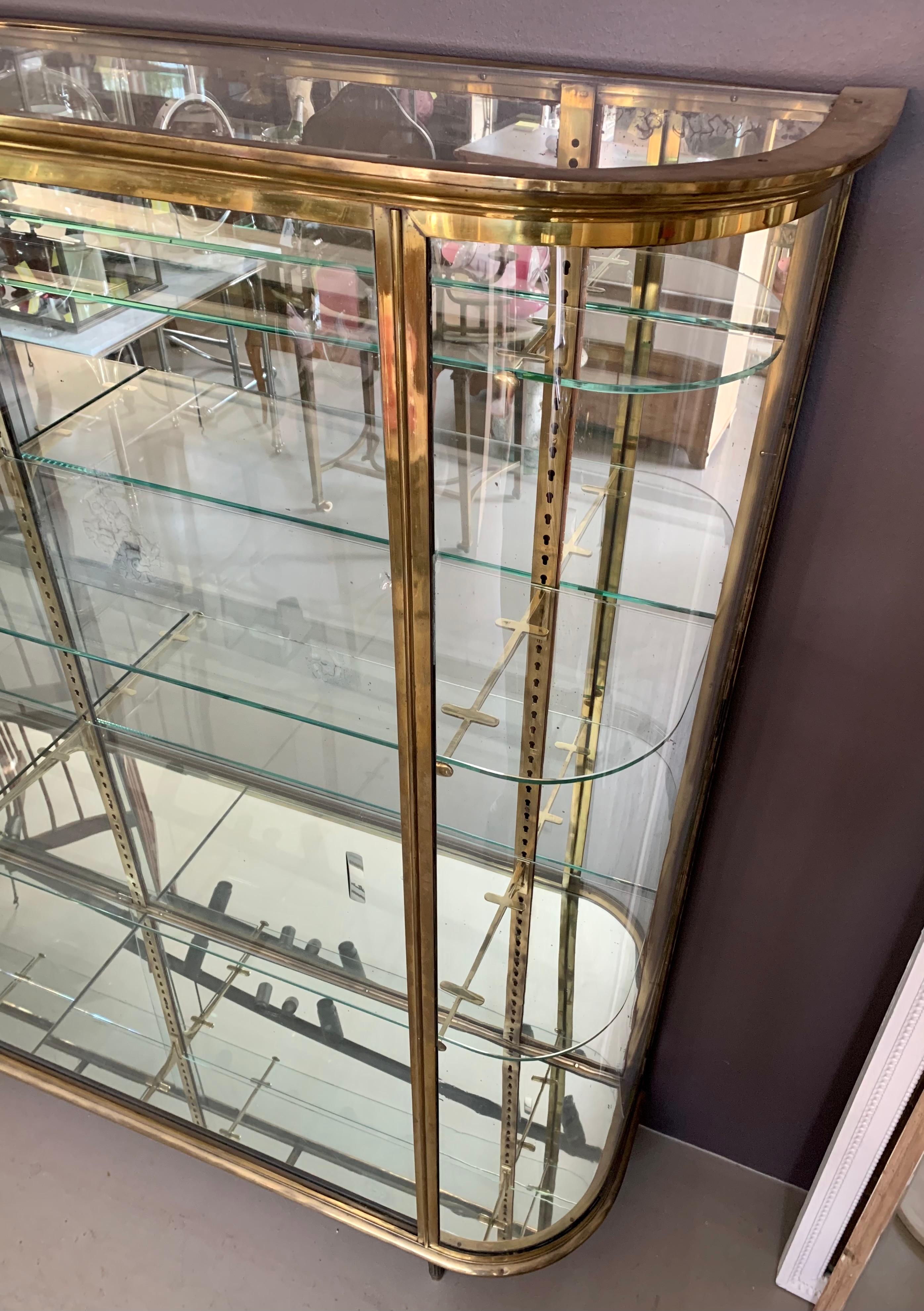 Vitrina de latón antiguo - Vitrine Francés
