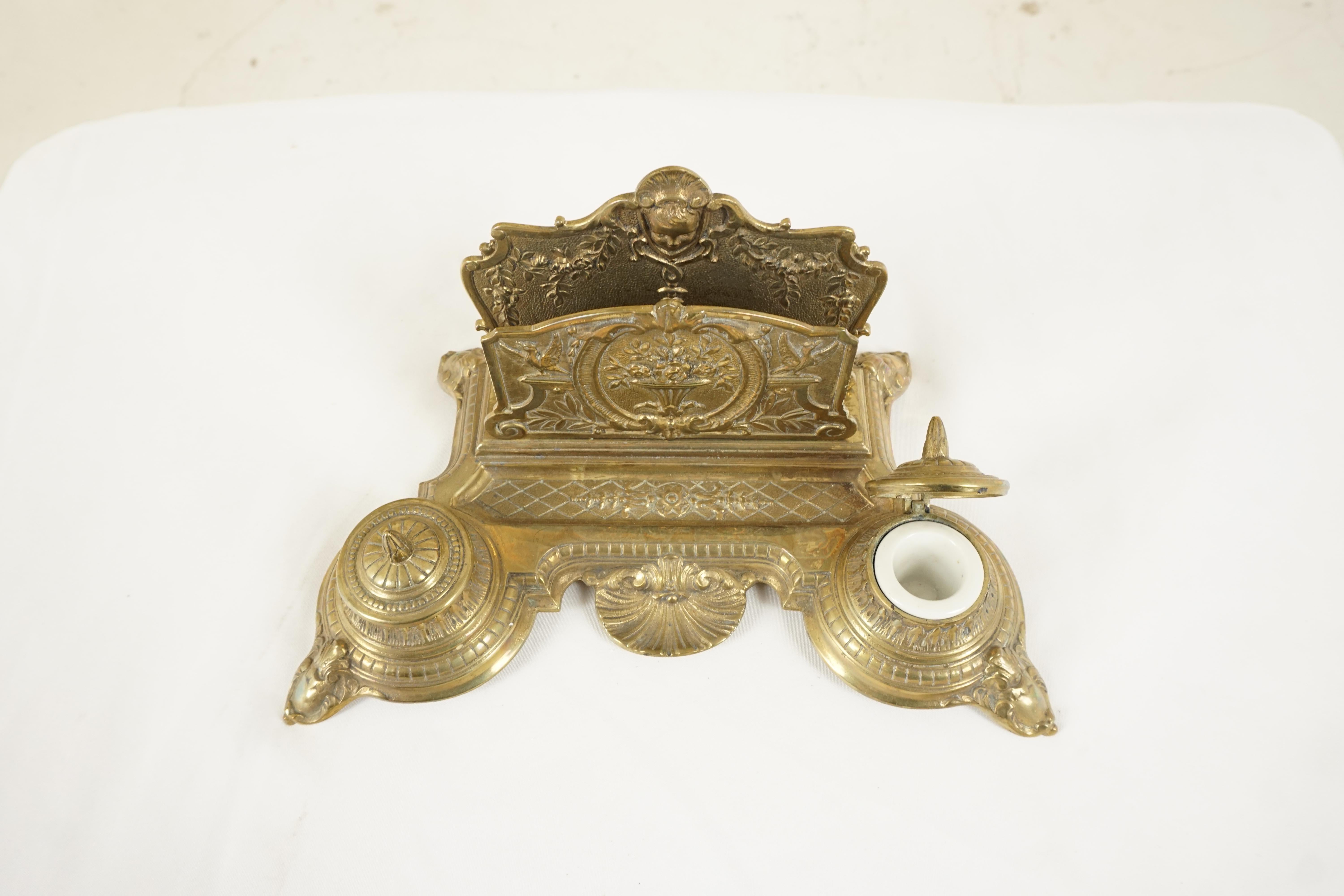 brass inkwell antique
