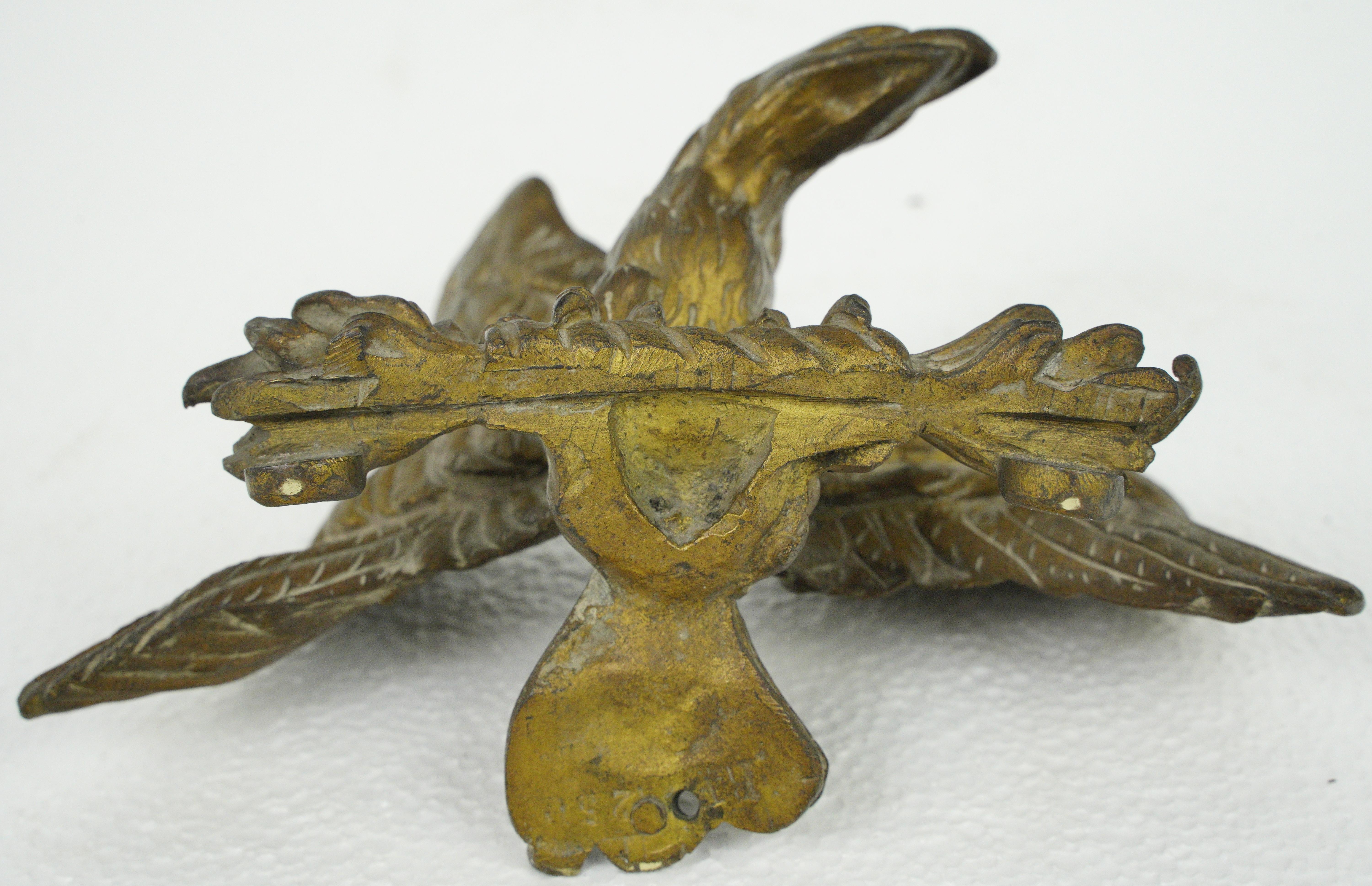 Antique Brass Eagle Wings Spread Furniture Casting For Sale 7