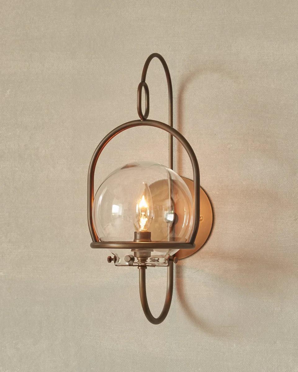 Modern Antique Brass Emil Lantern - Small - Outdoor Use For Sale