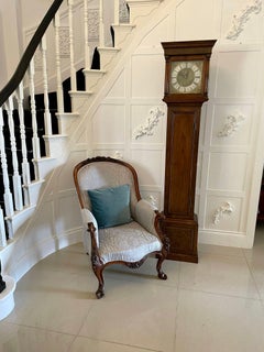 Antique Brass Face Quality Walnut Long Case Clock by George Rice of Rudgely