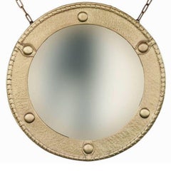 Antique Brass Federal Round Wall Mirror